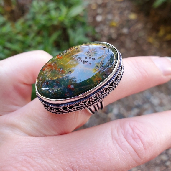 New Bloodstone 925 Silver Ring. - Picture 5 of 14